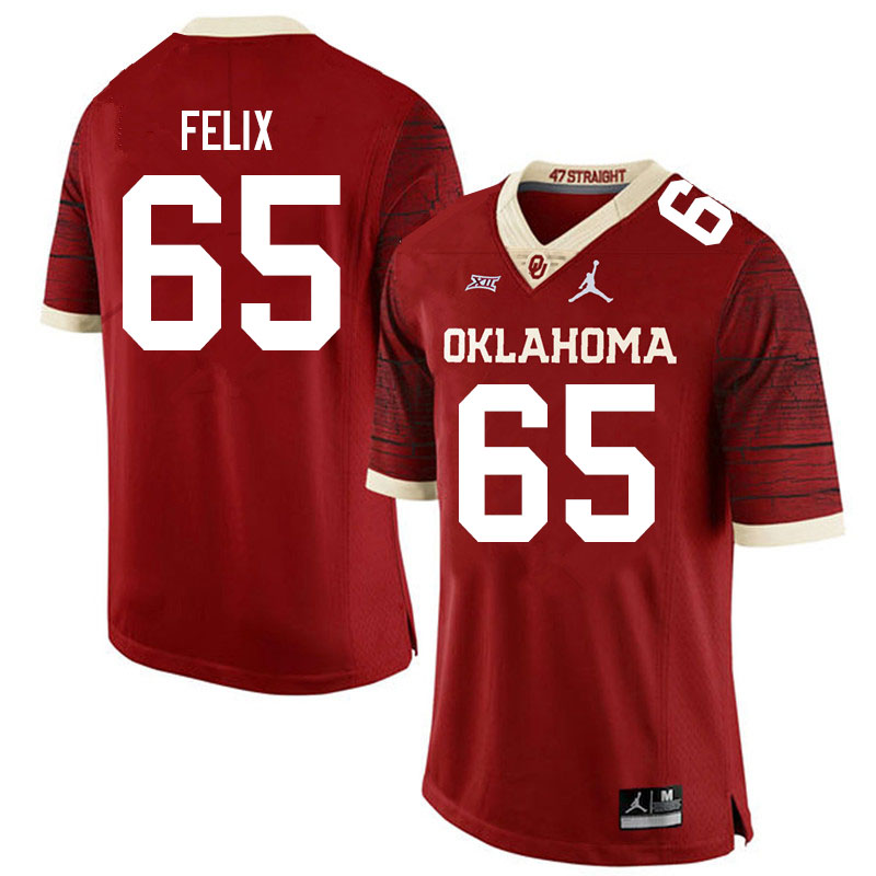 Men #65 Finley Felix Oklahoma Sooners Jordan Brand Limited College Football Jerseys Sale-Crimson - Click Image to Close